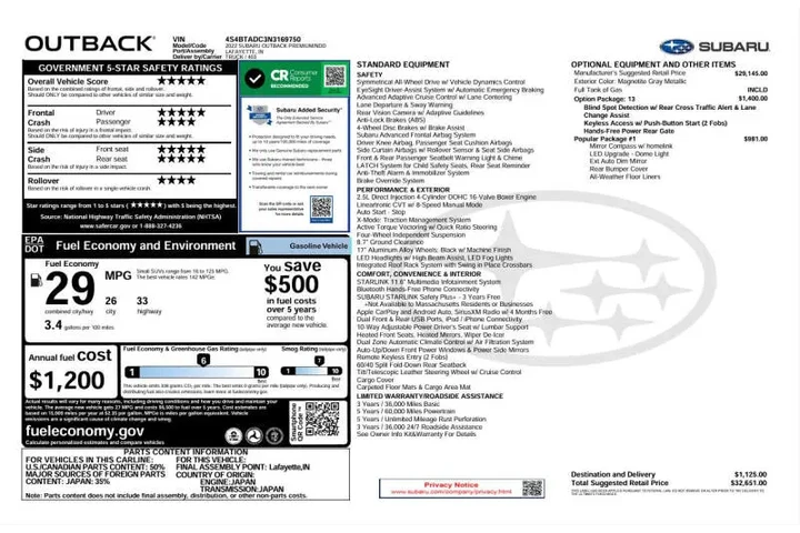 $1 : 2022 Outback Premium image 5