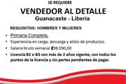 CHOFER VENDEDOR (Guanacaste) en San Jose CR
