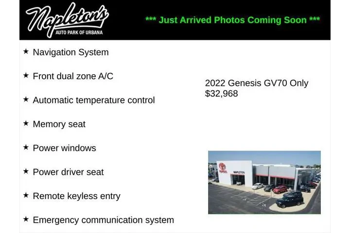 $32968 : Genesis GV70 2022 AWD 3.5T S image 1