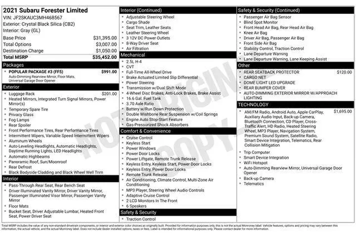 $24490 : Subaru Forester 2021 AWD Lim image 3