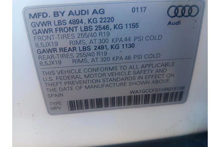 $11000 : 2017 Q3 2.0T QUATTRO PRESTIGE image 10