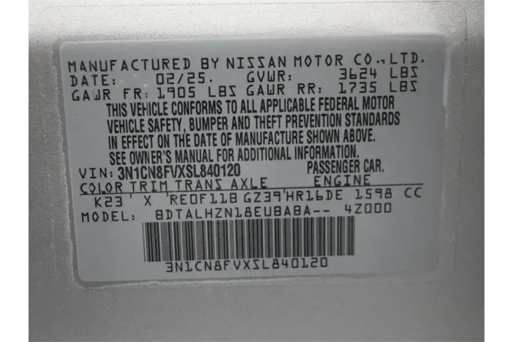 $17995 : Nissan Versa 2025 SR 4dr Sed image 7