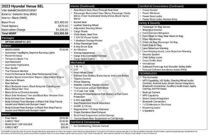 $16995 : Hyundai VENUE 2023 SEL 4dr C image 6