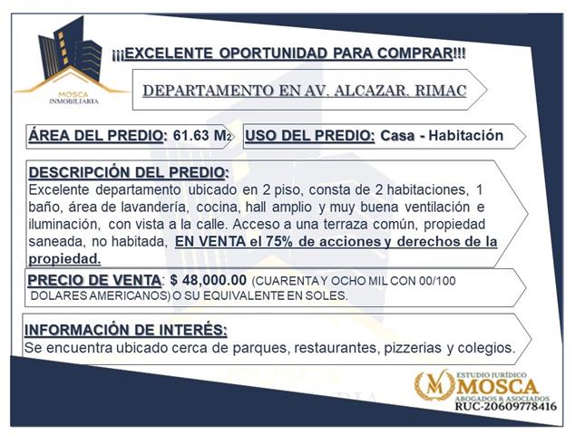 $48000 : Venta De Depa En El Rimac image 2