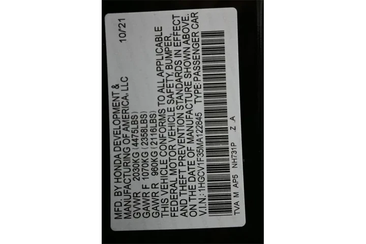 $22470 : Honda Accord 2021 Sport 4dr image 9
