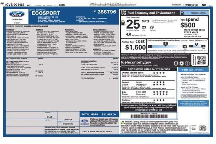 $12495 : Ford EcoSport 2020 AWD SE 4d image 9