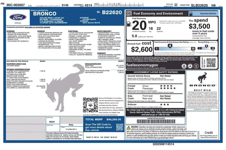 $36300 : Ford Bronco 2025 4x4 Big Ben image 2