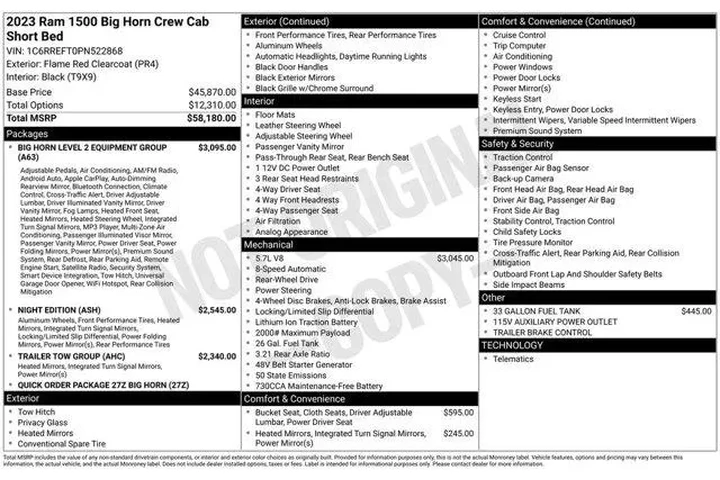 $29789 : Ram 1500 2023 4x2 Big Horn 4 image 10