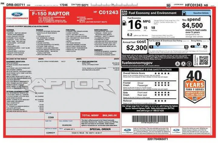 $36995 : Ford F-150 2017 4x4 Raptor 4 image 9