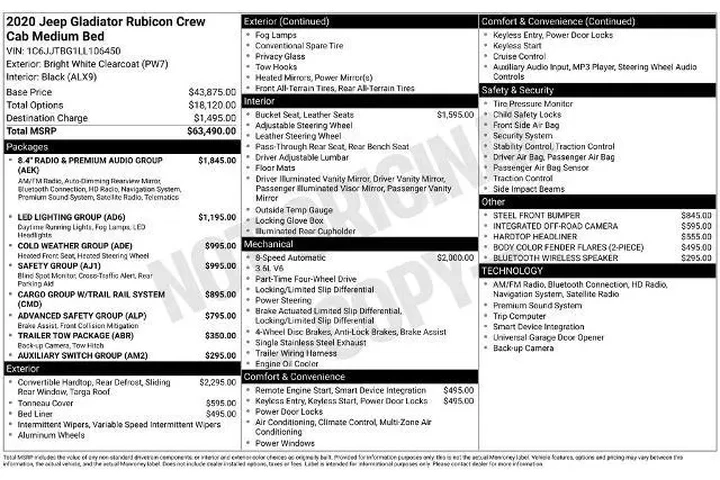 $29316 : Jeep Gladiator 2020 4x4 Laun image 6