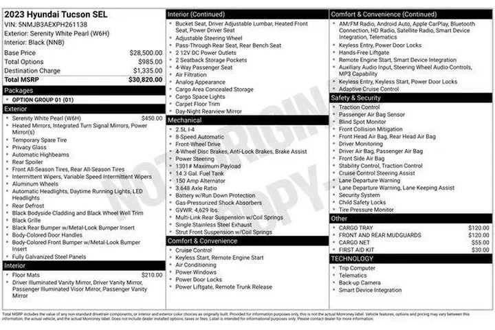 $21452 : Hyundai TUCSON 2023 SEL 4dr image 6