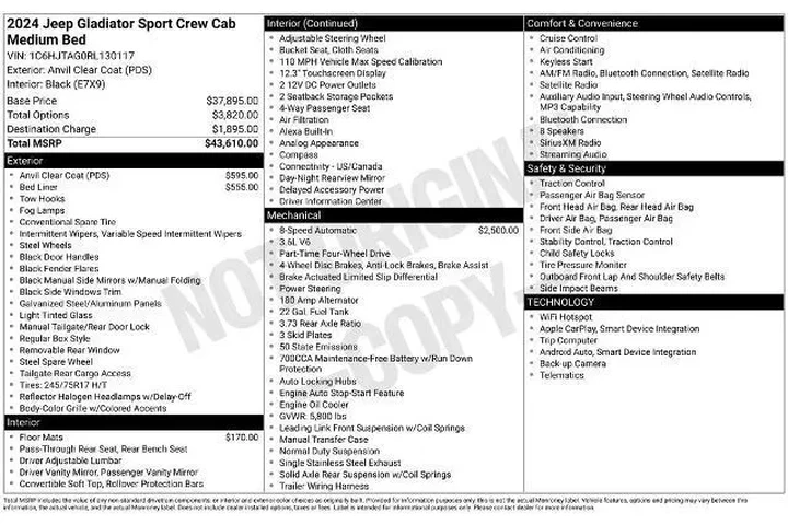 $33901 : Jeep Gladiator 2024 4x4 Spor image 4