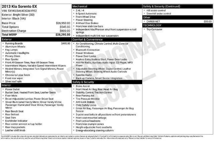 $13250 : Kia Sorento 2013 EX 4dr SUV image 7
