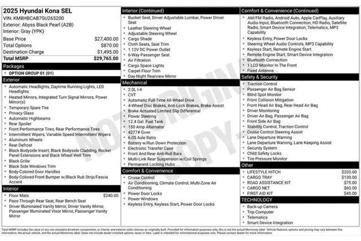 $26482 : Hyundai KONA 2025 AWD SEL 4d image 2