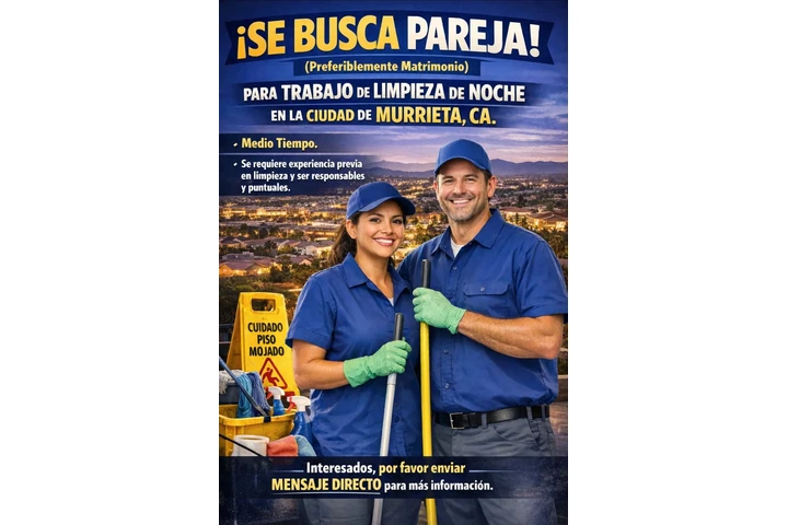 Trabajo de limpieza en noche image 1