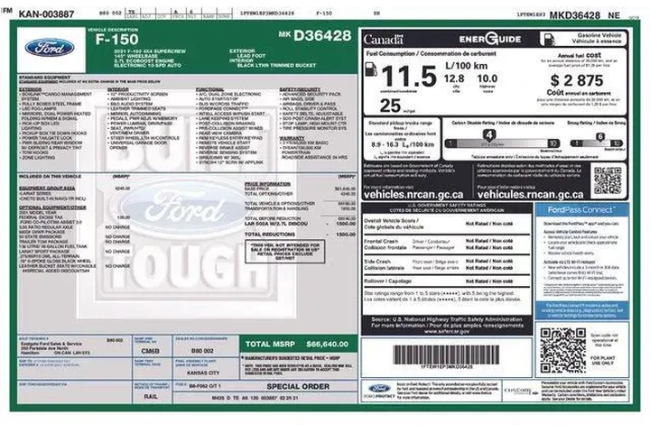 $39906 : Ford F-150 2021 4x4 Lariat 4 image 9