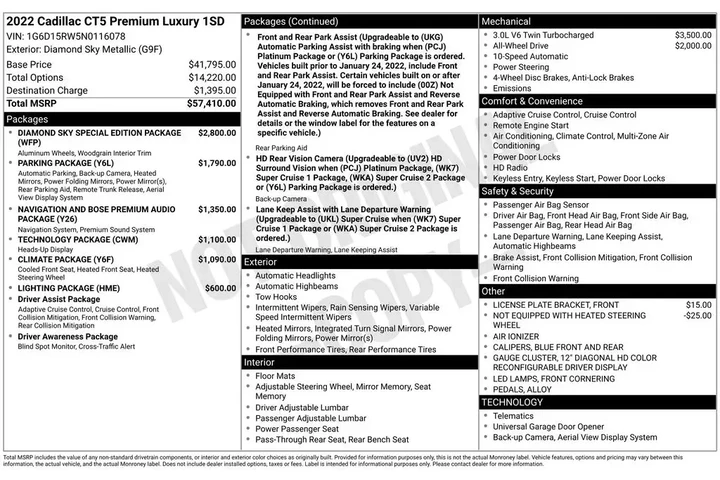 $36969 : Cadillac CT5 2022 AWD Premiu image 10