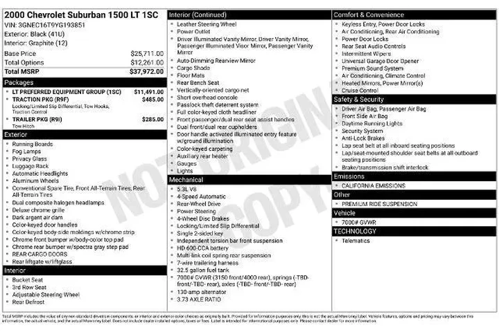 $5500 : Chevrolet Suburban 2000 1500 image 2