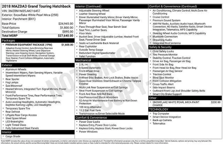 $19991 : Mazda Mazda3 2018 Grand Tour image 5