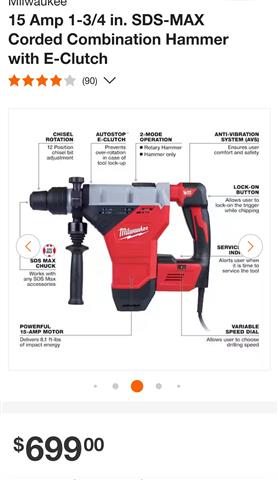 $345 : Hammer Rotary SDS-MAX 1-3/4 image 2