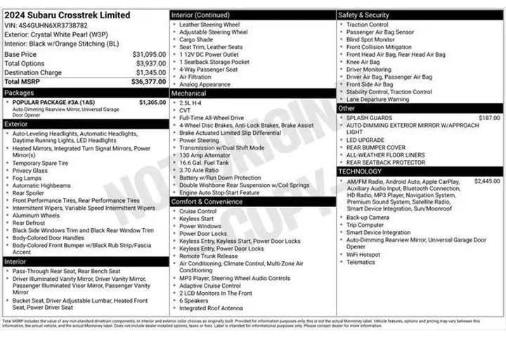 $25900 : Subaru Crosstrek 2024 AWD Li image 5