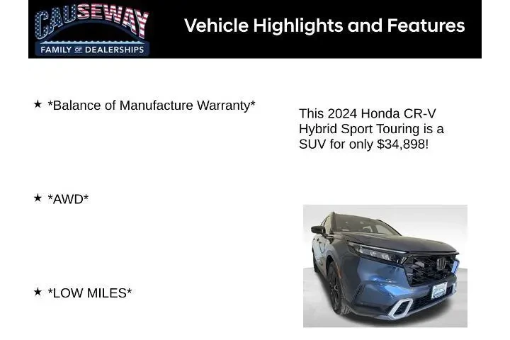$34898 : Honda CR-V Hybrid 2024 AWD S image 2