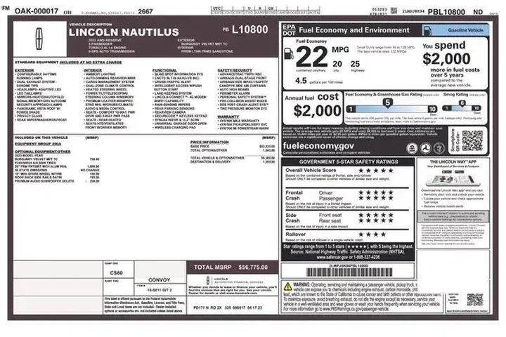 $39368 : Lincoln Nautilus 2023 AWD Re image 2