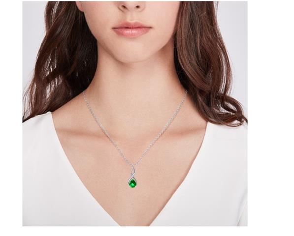 $4567 : Buy Pear Emerald Pendant image 1