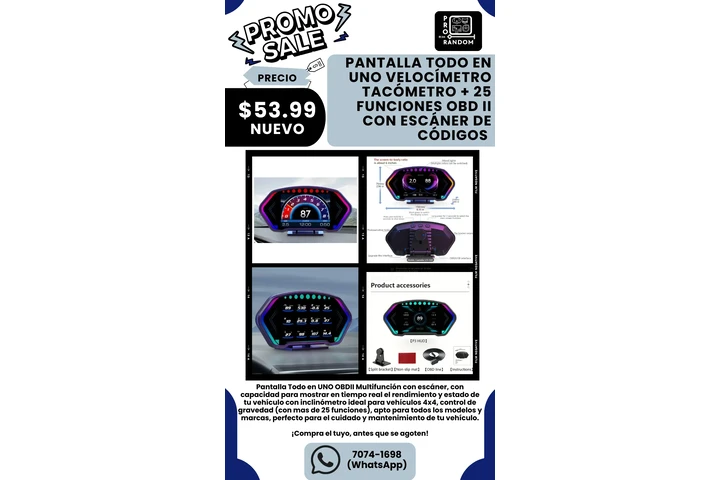 $54 : Pantalla Todo en Uno OBD2 image 1