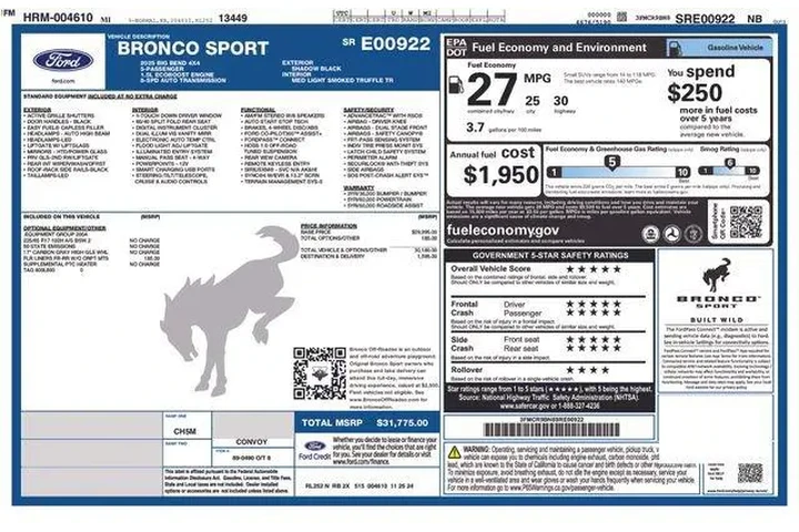 $26495 : Ford Bronco Sport 2025 AWD B image 9