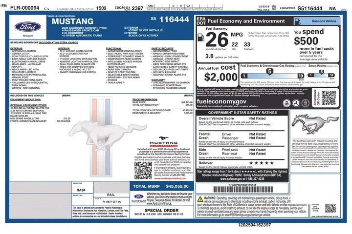 $37420 : Ford Mustang 2025 EcoBoost 2 image 2