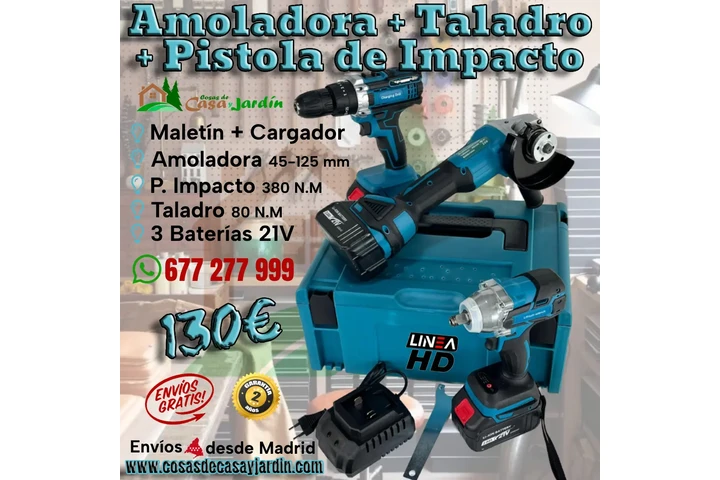 $119 : Set de 3 herramientas  bateria image 1