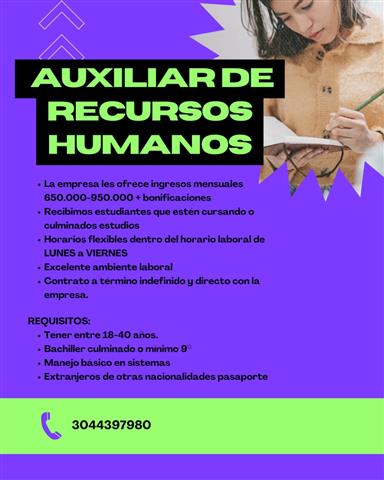 AUXILIAR DE RECURSOSO HUMANOS image 1