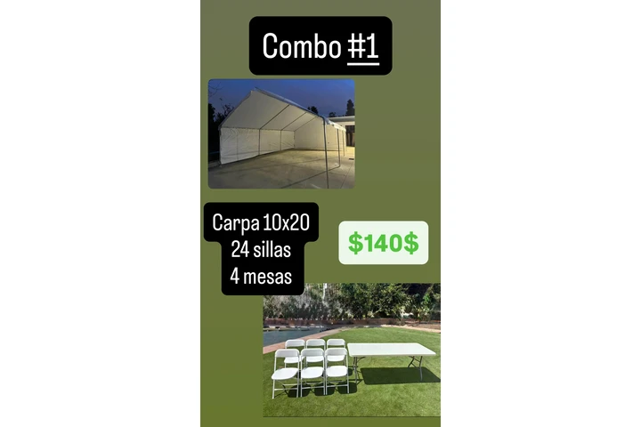 $1 : Sillas mesas y carpas en Renta image 3
