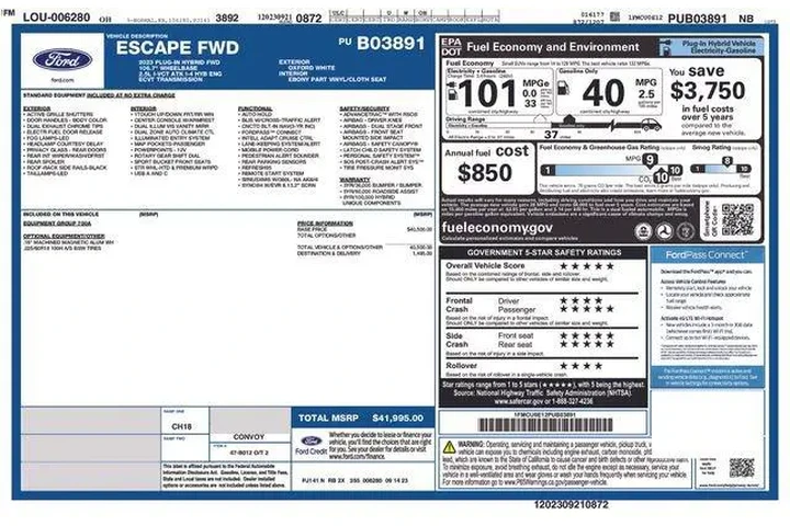 $23981 : Ford Escape Plug-In Hybrid 2 image 9
