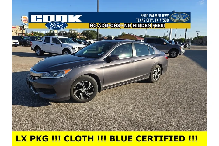 $17989 : Honda Accord 2017 LX 4dr Sed image 1