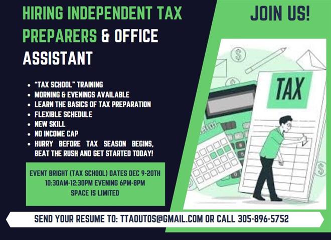 Hiring Independent Tax Prepare image 1