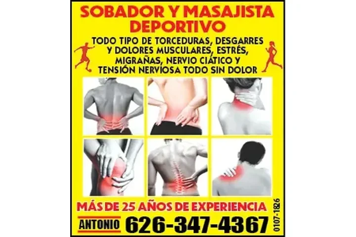 SOBADOR Y MASAJISTA DEPORTIVO image 1