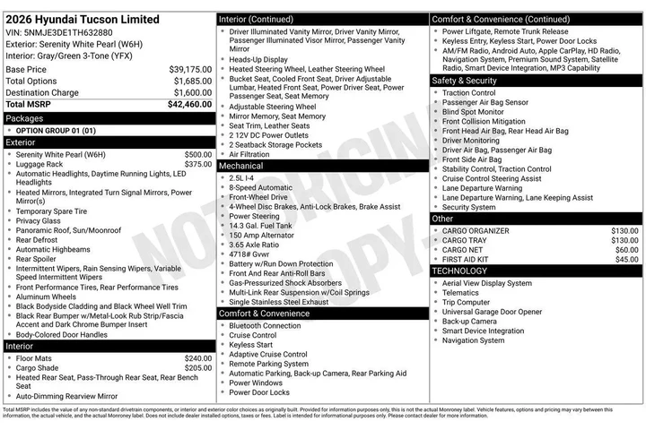 $38306 : Hyundai TUCSON 2026 Limited image 6