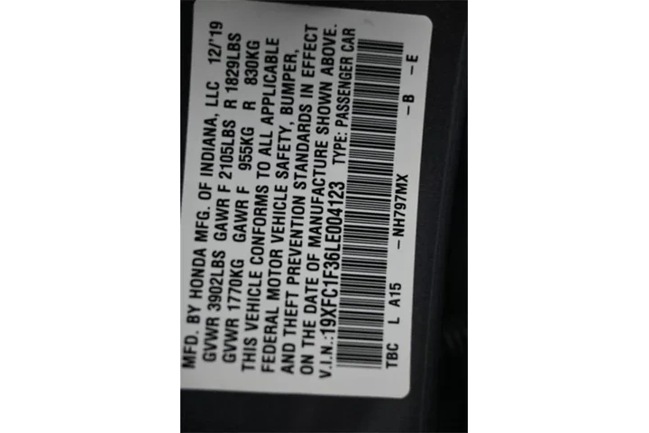 $19319 : Honda Civic 2020 EX 4dr Seda image 4