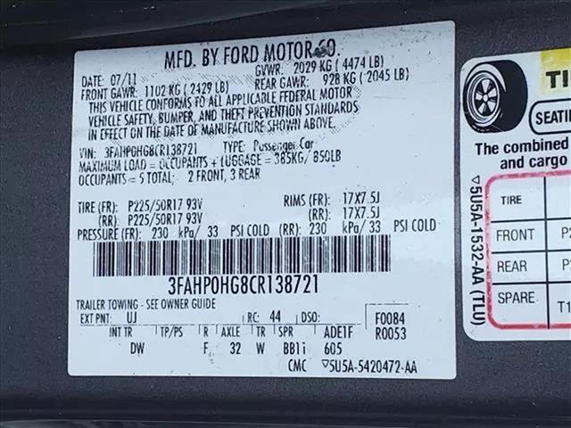 $7100 : 2012 FORD FUSION2012 FORD FU image 1