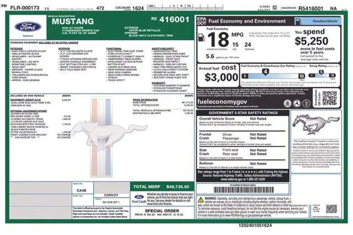 $39589 : Ford Mustang 2024 GT 2dr Fas image 2