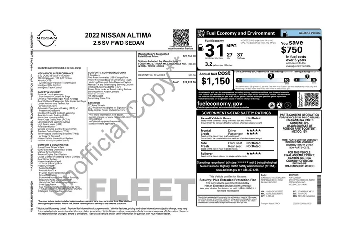 $15314 : Nissan Altima 2022 2.5 SV 4d image 2