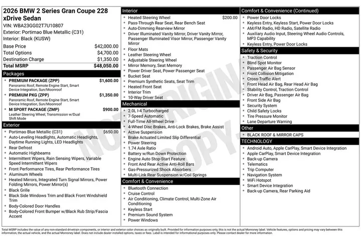 $38934 : BMW 2 Series 2026 AWD 228 xD image 2