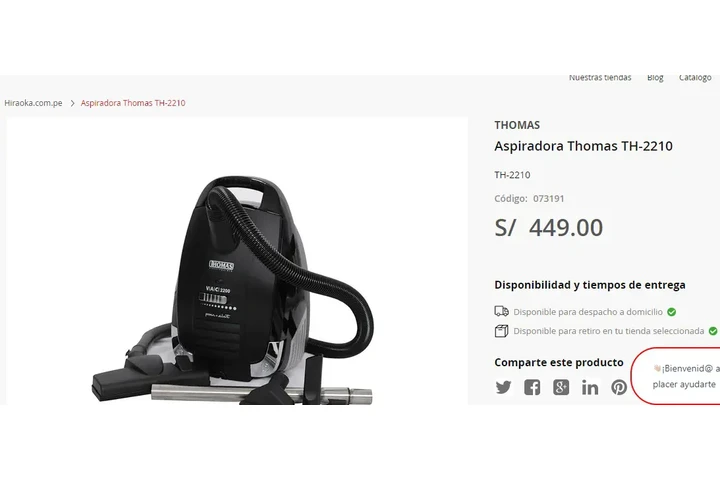 $250 : ASPIRADORA THOMAS ELEGANCE image 5