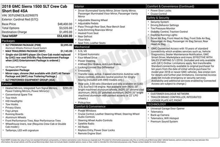 $31436 : GMC Sierra 1500 2018 4x4 SLT image 7
