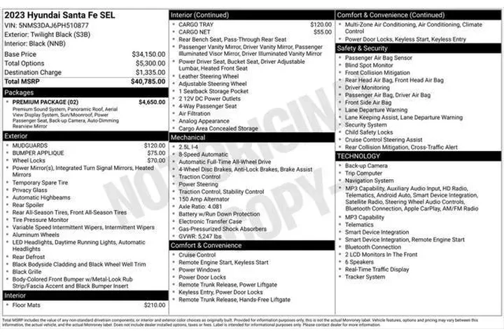 $23695 : Hyundai SANTA FE 2023 AWD SE image 5