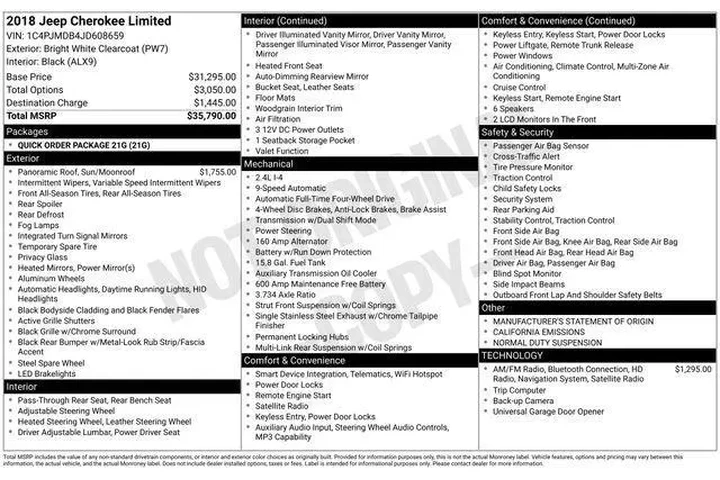 $14677 : Jeep Cherokee 2018 4x4 Limit image 10
