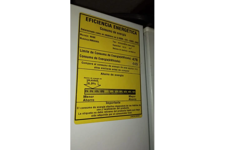 $6850 : Refrigerador Color Blanco Mabe image 2