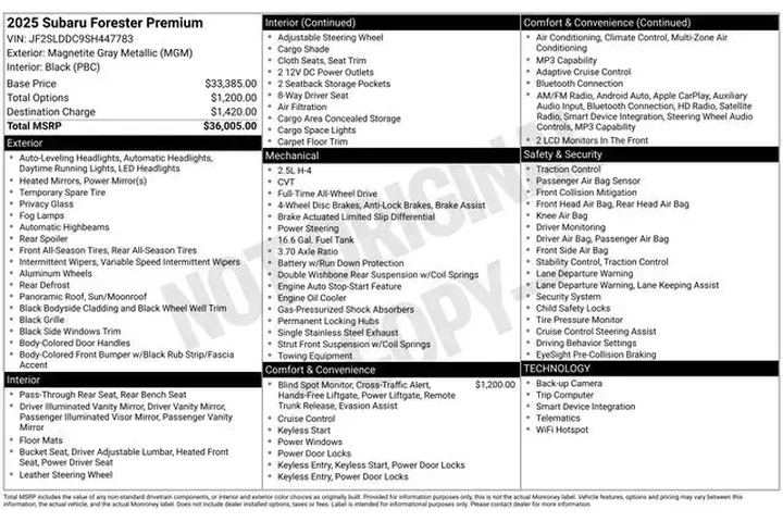 $30499 : Subaru Forester 2025 AWD Pre image 2